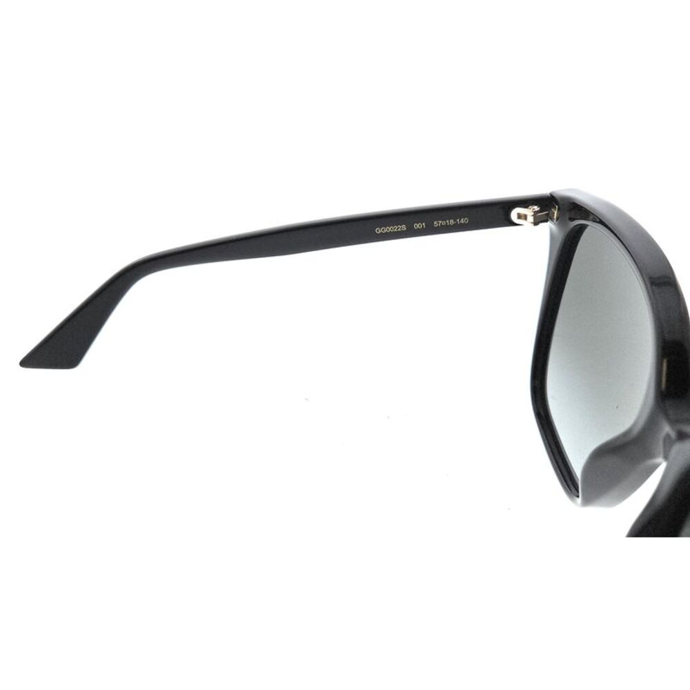 Gucci GG0022S-001 Oversized Black Square Sunglasses with Grey Lenses - Picture 4 of 5